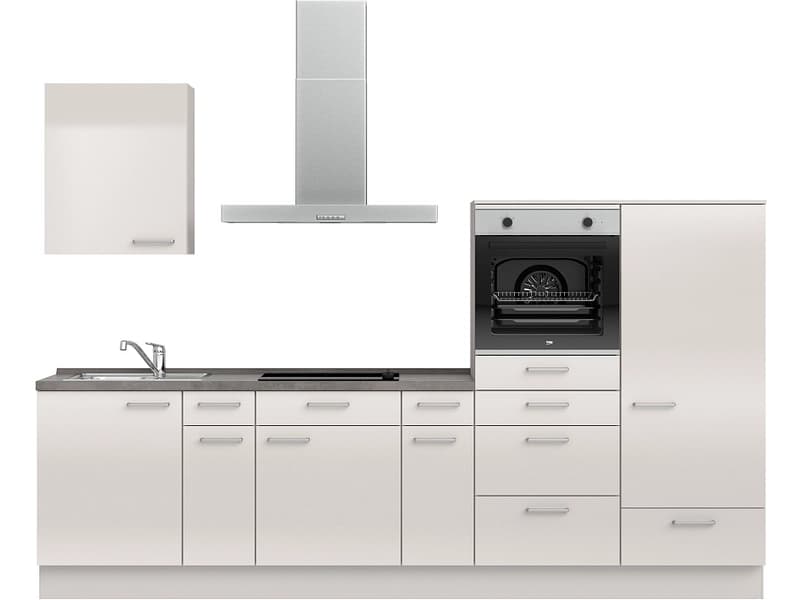 Komplette Küche MODUSET FLASH CLASSIC Seidengrau 60x300cm