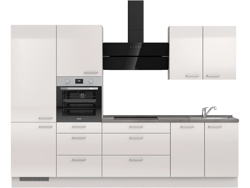 Komplette Küche MODUSET FLASH PREMIUM Seidengrau 60x300cm