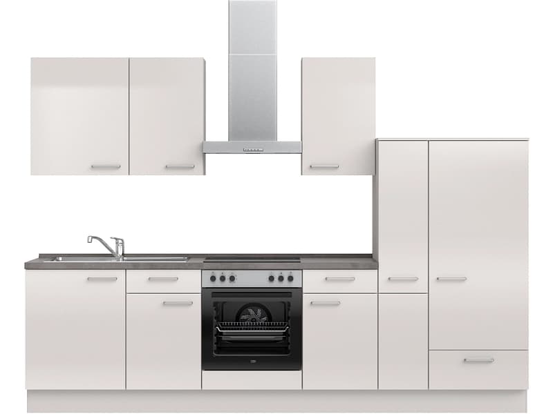 Komplette Küche MODUSET FLASH CLASSIC Seidengrau 60x300cm