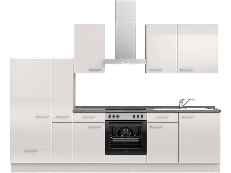 Komplette Küche MODUSET FLASH CLASSIC Seidengrau 60x300cm