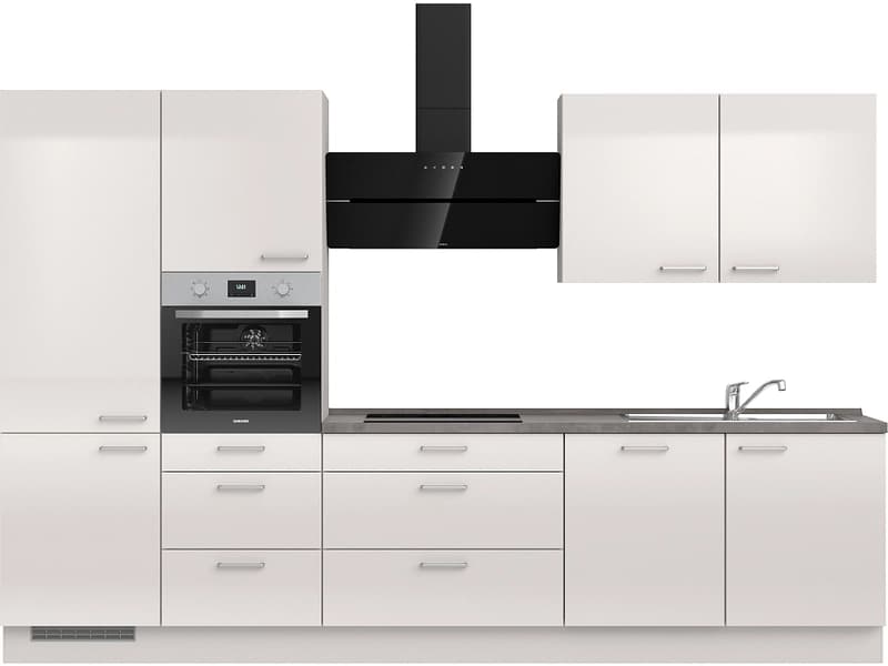 Komplette Küche MODUSET FLASH PREMIUM Seidengrau 60x330cm