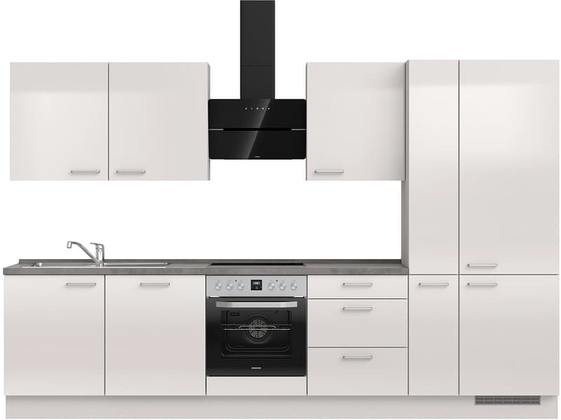 Komplette Küche MODUSET FLASH PREMIUM Seidengrau 60x330cm