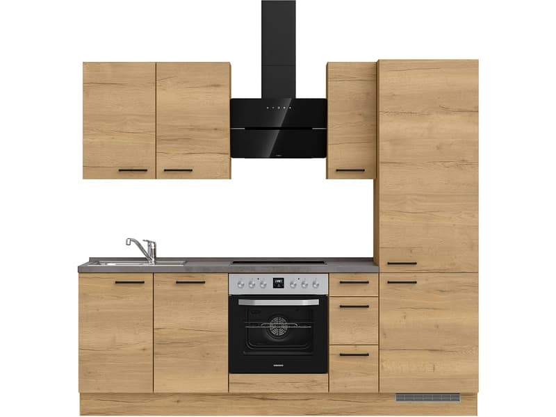 Komplette Küche MODUSET STRUCTURA PREMIUM Sierra Eiche 60x240cm