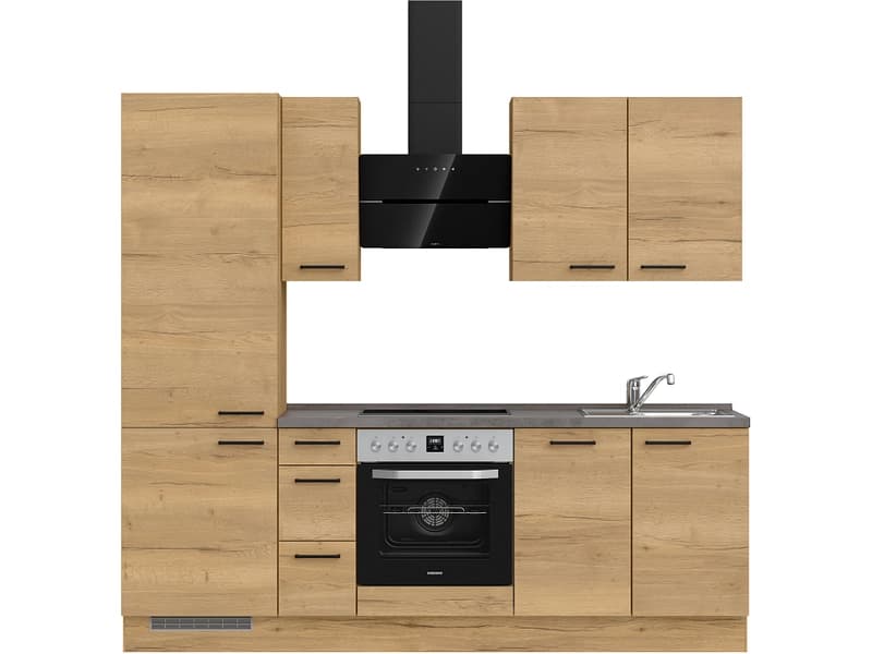 Komplette Küche MODUSET STRUCTURA PREMIUM Sierra Eiche 60x240cm