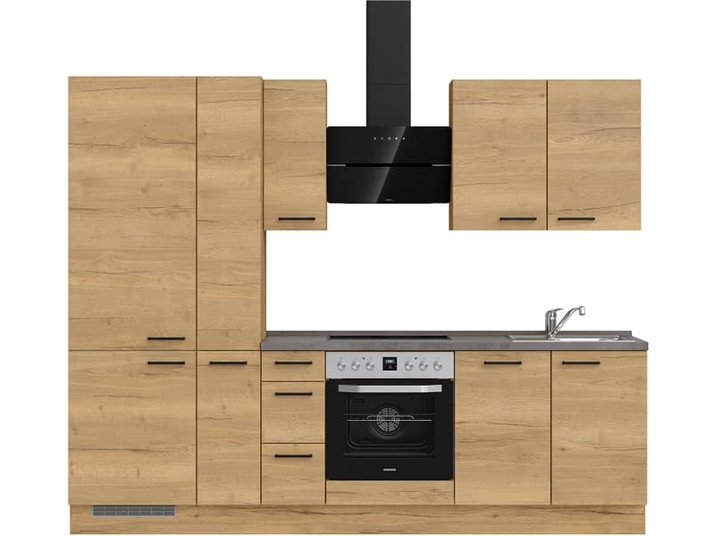 Komplette Küche MODUSET STRUCTURA PREMIUM Sierra Eiche 60x270cm