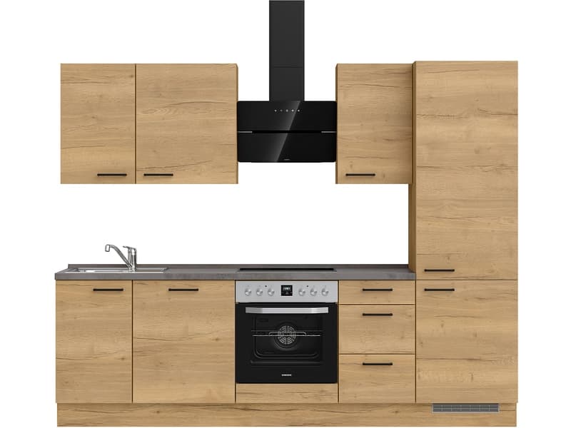 Komplette Küche MODUSET STRUCTURA PREMIUM Sierra Eiche 60x270cm