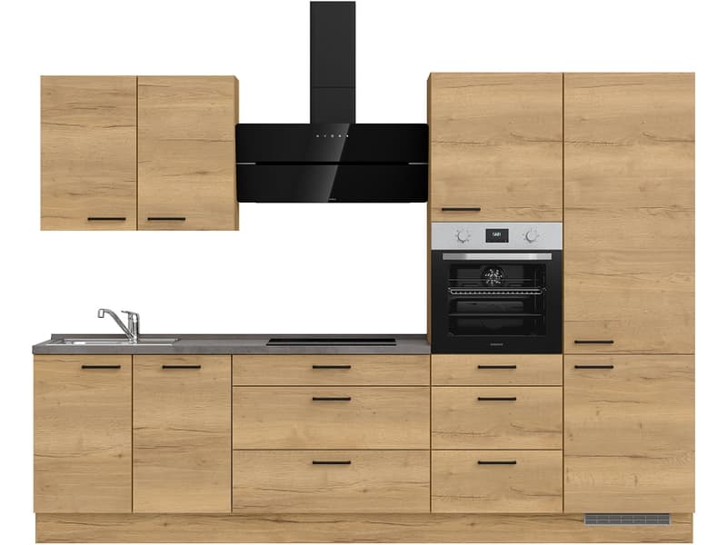 Komplette Küche MODUSET STRUCTURA PREMIUM Sierra Eiche 60x300cm