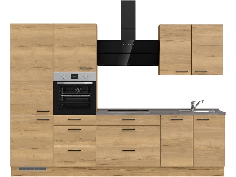Komplette Küche MODUSET STRUCTURA PREMIUM Sierra Eiche 60x300cm