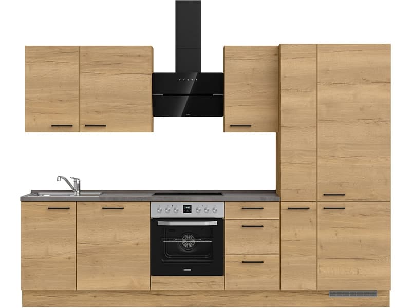 Komplette Küche MODUSET STRUCTURA PREMIUM Sierra Eiche 60x300cm