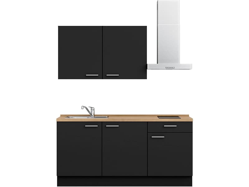 Komplette Küche MODUSET TOUCH CLASSIC Schwarz 60x180cm