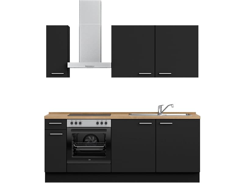 Komplette Küche MODUSET TOUCH CLASSIC Schwarz 60x210cm