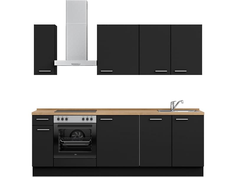Komplette Küche MODUSET TOUCH CLASSIC Schwarz 60x240cm