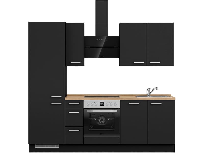 Komplette Küche MODUSET TOUCH PREMIUM Schwarz 60x240cm