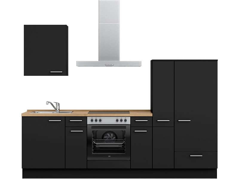 Komplette Küche MODUSET TOUCH CLASSIC Schwarz 60x270cm