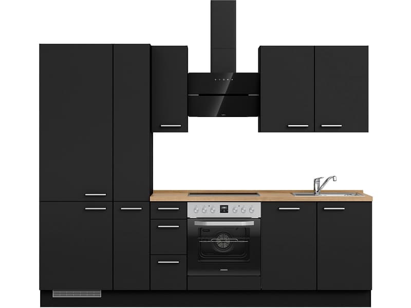 Komplette Küche MODUSET TOUCH PREMIUM Schwarz 60x270cm