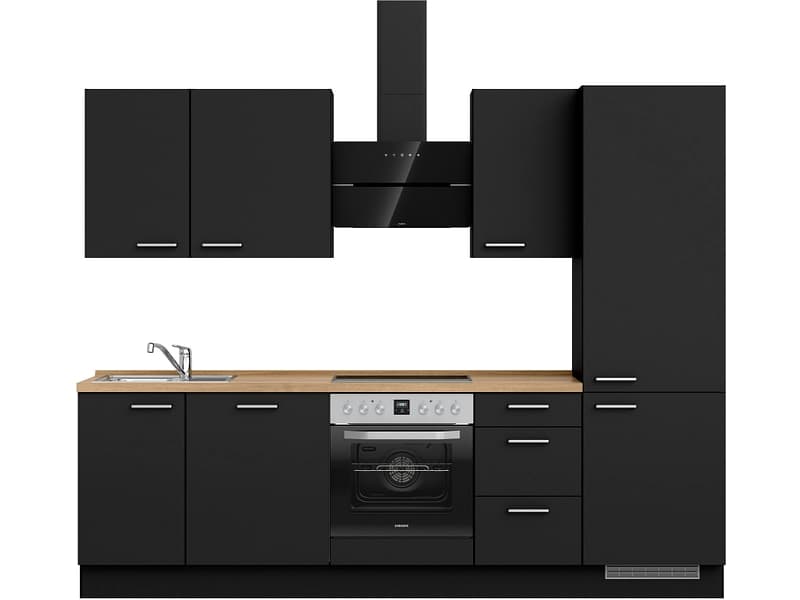 Komplette Küche MODUSET TOUCH PREMIUM Schwarz 60x270cm