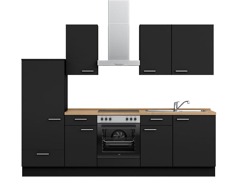 Komplette Küche MODUSET TOUCH CLASSIC Schwarz 60x270cm