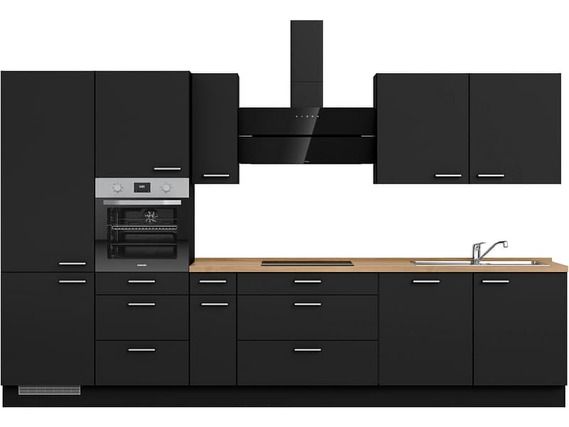 Komplette Küche MODUSET TOUCH PREMIUM Schwarz 60x360cm