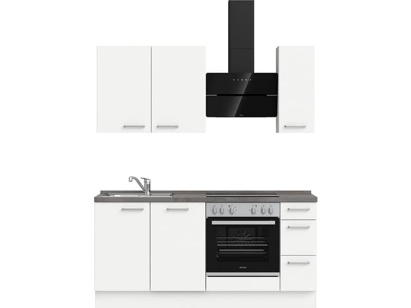 Komplette Küche MODUSET TOUCH PREMIUM Alpinweiß 60x180cm