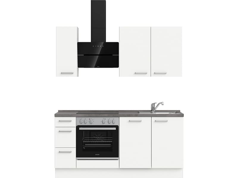 Komplette Küche MODUSET TOUCH PREMIUM Alpinweiß 60x180cm