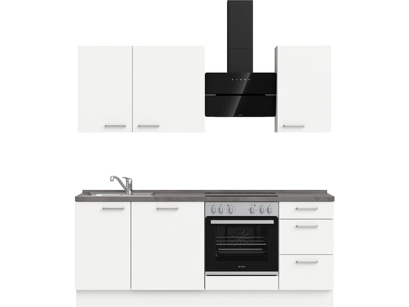 Komplette Küche MODUSET TOUCH PREMIUM Alpinweiß 60x210cm
