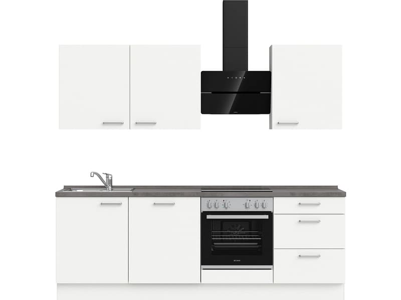 Komplette Küche MODUSET TOUCH PREMIUM Alpinweiß 60x240cm