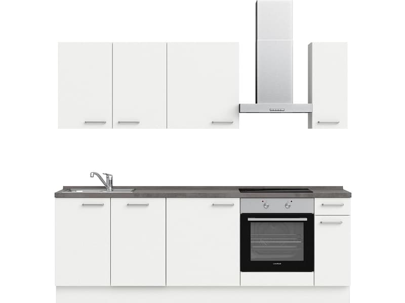 Komplette Küche MODUSET TOUCH CLASSIC Alpinweiß 60x240cm