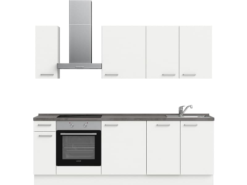Komplette Küche MODUSET TOUCH CLASSIC Alpinweiß 60x240cm