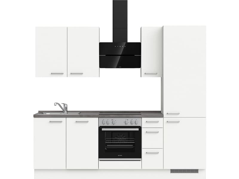 Komplette Küche MODUSET TOUCH PREMIUM Alpinweiß 60x240cm