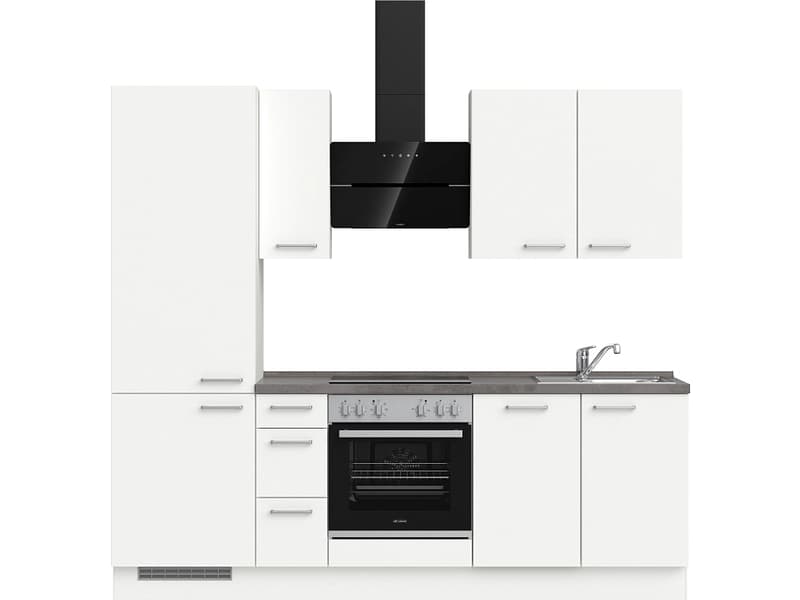 Komplette Küche MODUSET TOUCH PREMIUM Alpinweiß 60x240cm