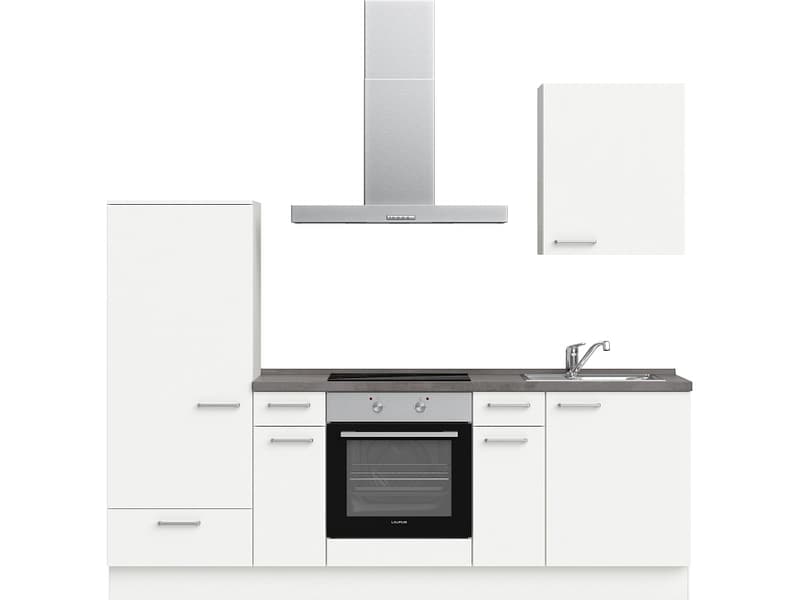 Komplette Küche MODUSET TOUCH CLASSIC Alpinweiß 60x240cm