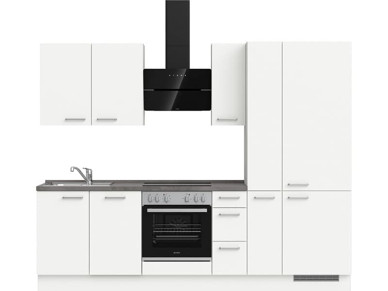 Komplette Küche MODUSET TOUCH PREMIUM Alpinweiß 60x270cm