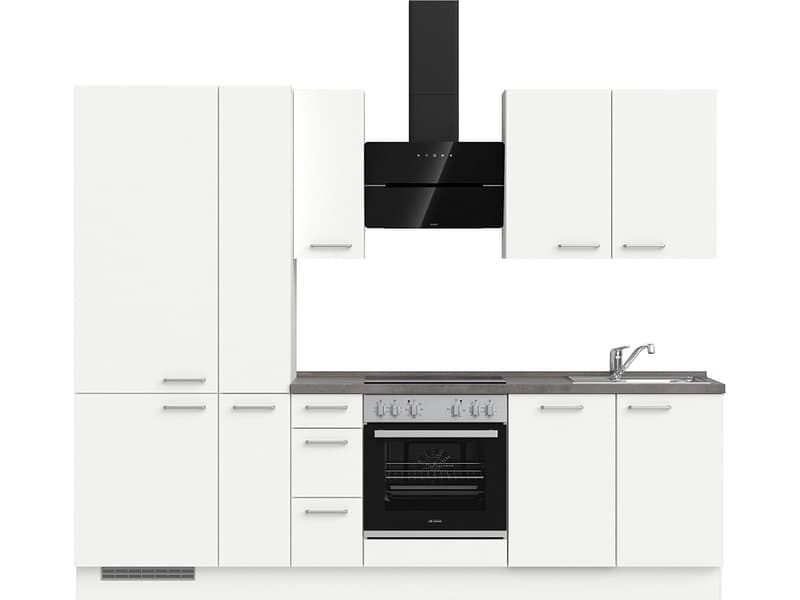Komplette Küche MODUSET TOUCH PREMIUM Alpinweiß 60x270cm
