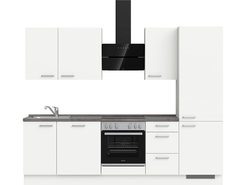 Komplette Küche MODUSET TOUCH PREMIUM Alpinweiß 60x270cm