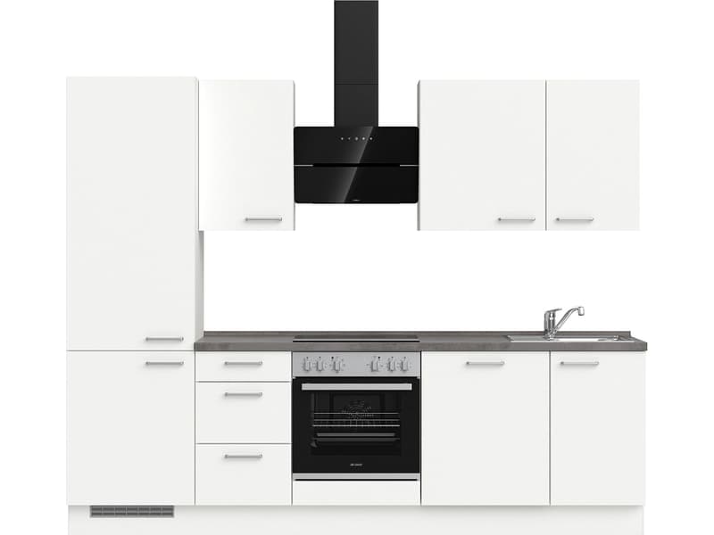 Komplette Küche MODUSET TOUCH PREMIUM Alpinweiß 60x270cm