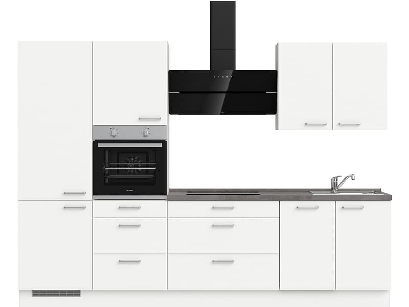 Komplette Küche MODUSET TOUCH PREMIUM Alpinweiß 60x300cm