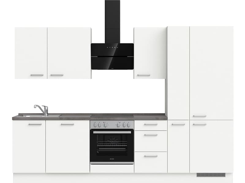 Komplette Küche MODUSET TOUCH PREMIUM Alpinweiß 60x300cm