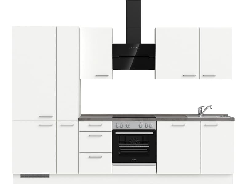 Komplette Küche MODUSET TOUCH PREMIUM Alpinweiß 60x300cm