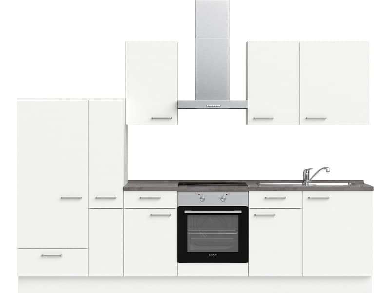 Komplette Küche MODUSET TOUCH CLASSIC Alpinweiß 60x300cm