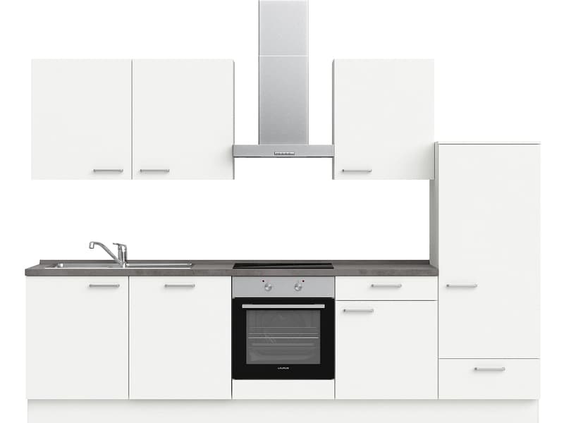 Komplette Küche MODUSET TOUCH CLASSIC Alpinweiß 60x300cm