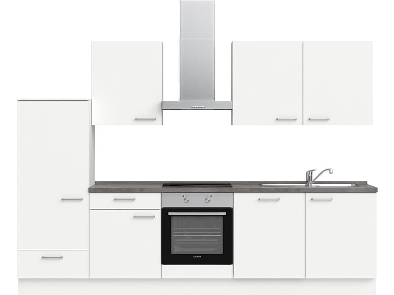 Komplette Küche MODUSET TOUCH CLASSIC Alpinweiß 60x300cm