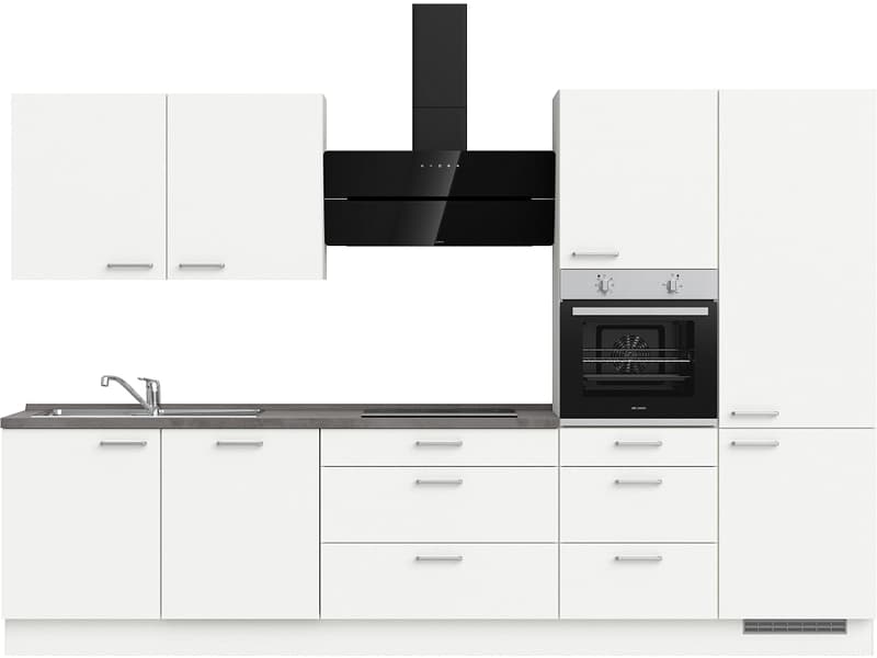 Komplette Küche MODUSET TOUCH PREMIUM Alpinweiß 60x330cm
