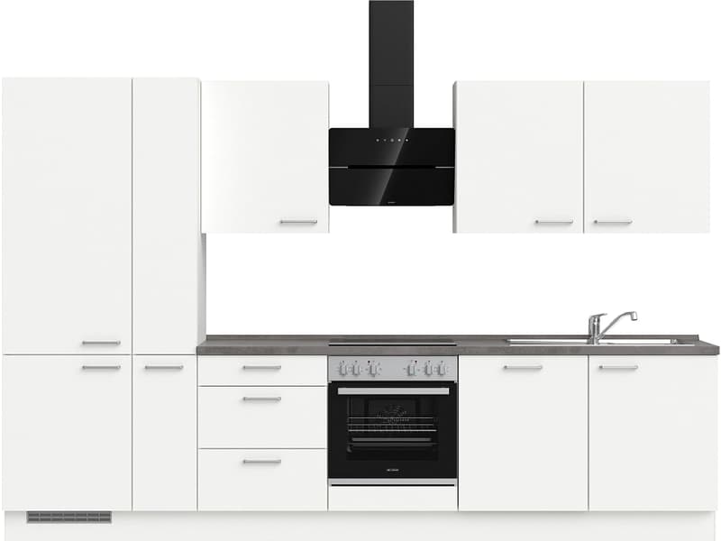 Komplette Küche MODUSET TOUCH PREMIUM Alpinweiß 60x330cm