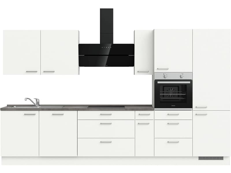 Komplette Küche MODUSET TOUCH PREMIUM Alpinweiß 60x360cm