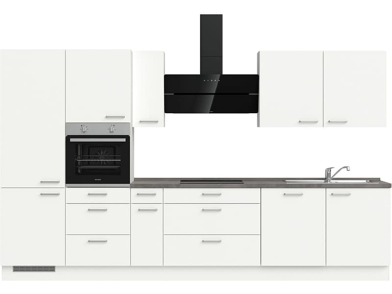 Komplette Küche MODUSET TOUCH PREMIUM Alpinweiß 60x360cm