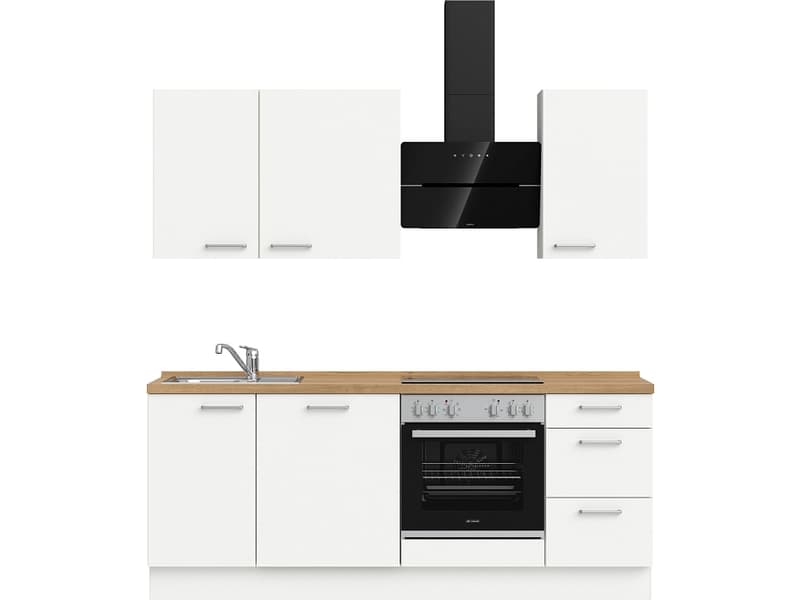 Komplette Küche MODUSET TOUCH PREMIUM Alpinweiß 60x210cm