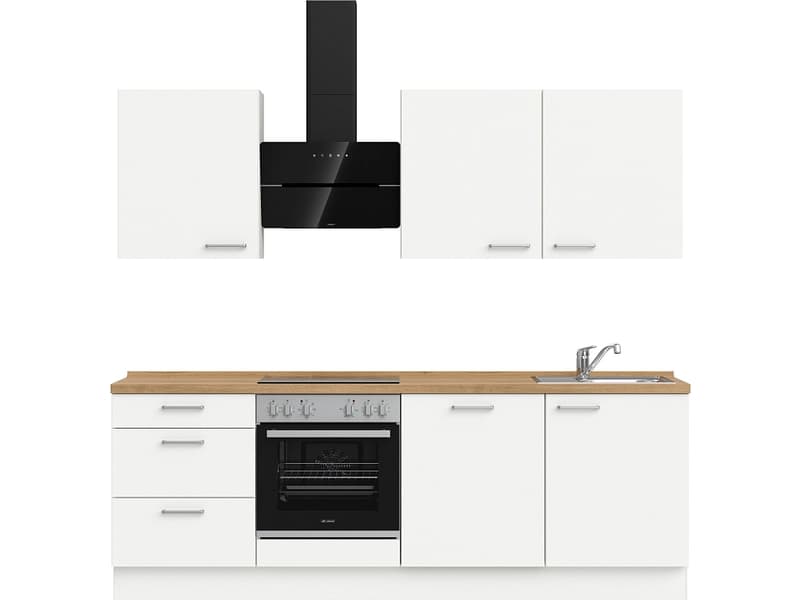 Komplette Küche MODUSET TOUCH PREMIUM Alpinweiß 60x240cm