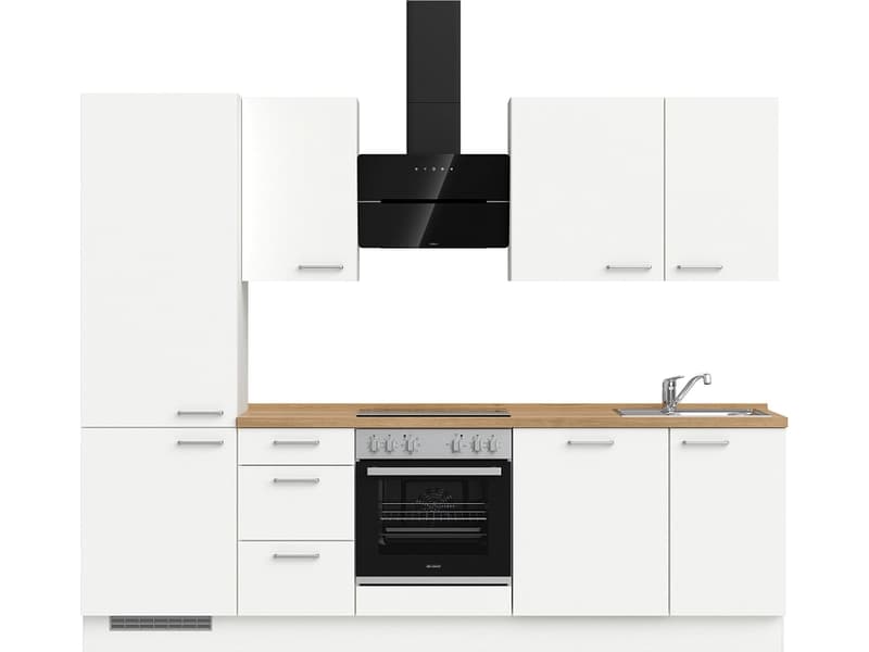 Komplette Küche MODUSET TOUCH PREMIUM Alpinweiß 60x270cm