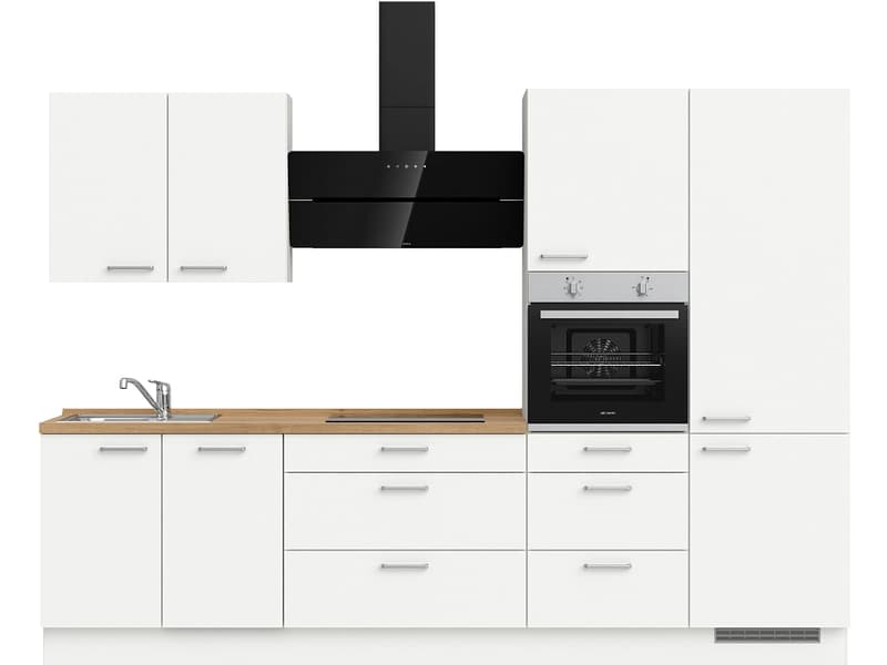 Komplette Küche MODUSET TOUCH PREMIUM Alpinweiß 60x300cm