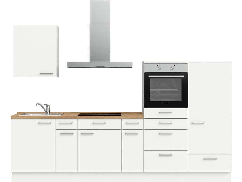 Komplette Küche MODUSET TOUCH CLASSIC Alpinweiß 60x300cm